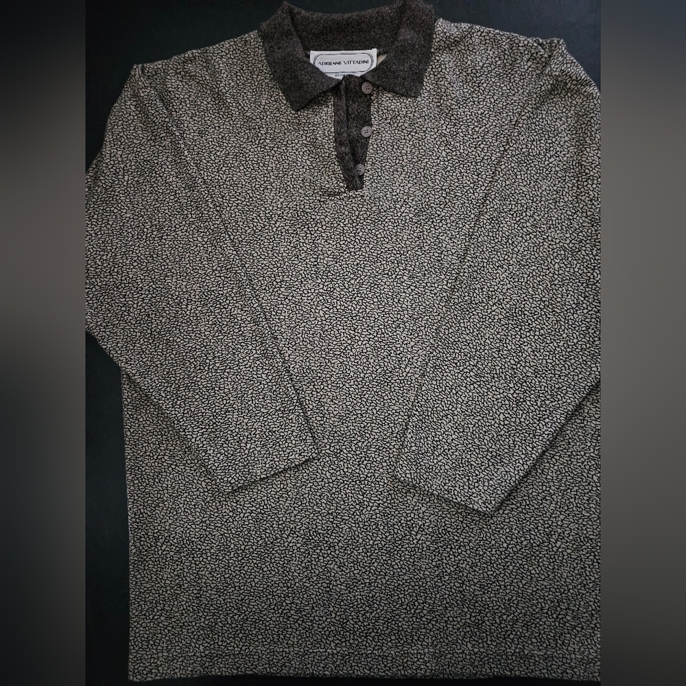 Vintage - Adrienne Vittadini Cotton Brown Polo Shirt - Size L - Hong Kong